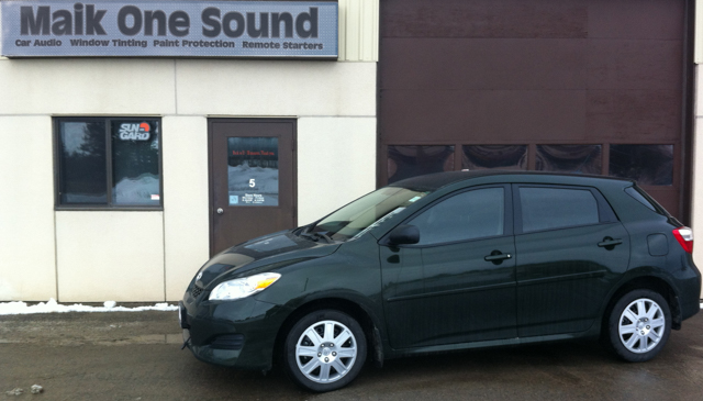 Toyota Matrix 2013 with professional window tint in North Bay